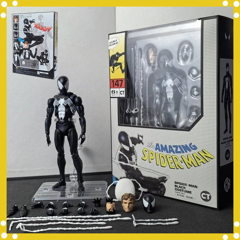 CT 1/12 The Amazing Spider-Man MAFEX 147 S.H.Figuarts Spider Man Venom symbiotic Black Suit Anime Action Figures 6 CT 1/12 The Amazing Spider-Man MAFEX 147 S.H.Figuarts Spider Man Venom symbiotic Black Suit Anime Action Figures 6